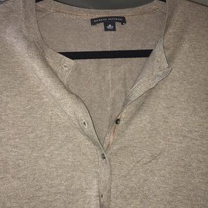 Natural Brown Banana Button Sweater